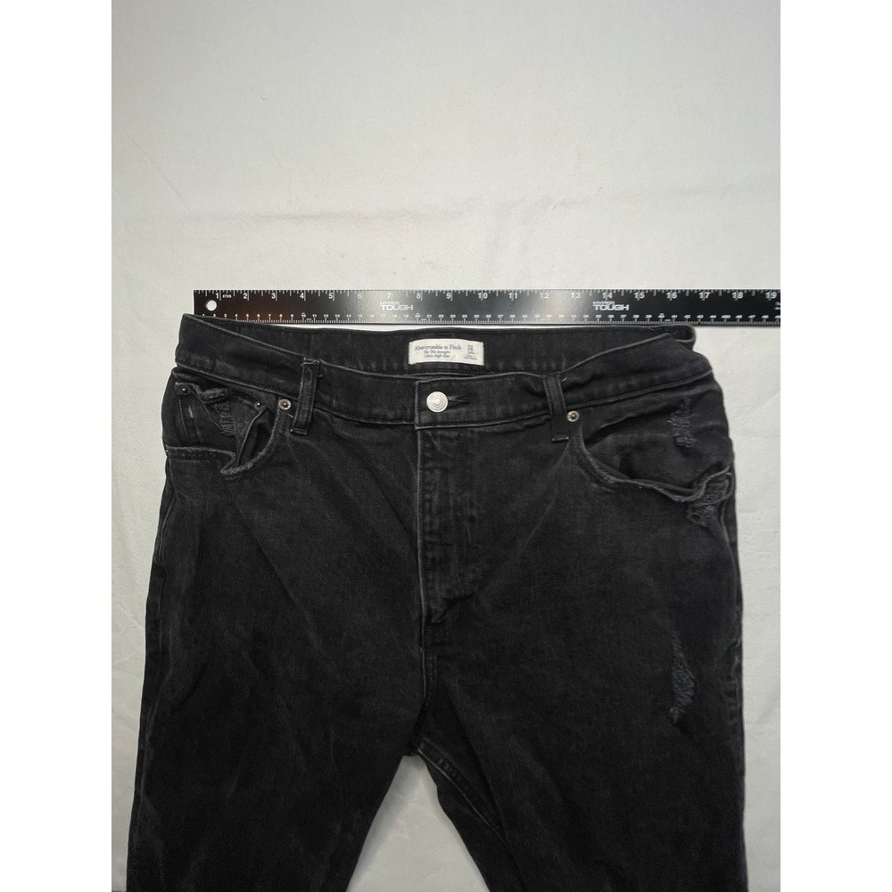 Abercrombie & Fitch Jeans WOMENS 32/14R 90s Straight Ultra High Rise Distressed - Picture 4 of 16